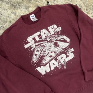 VTG Star Wars Pullover Size M Crewneck Sweatshirt Burgundy Red